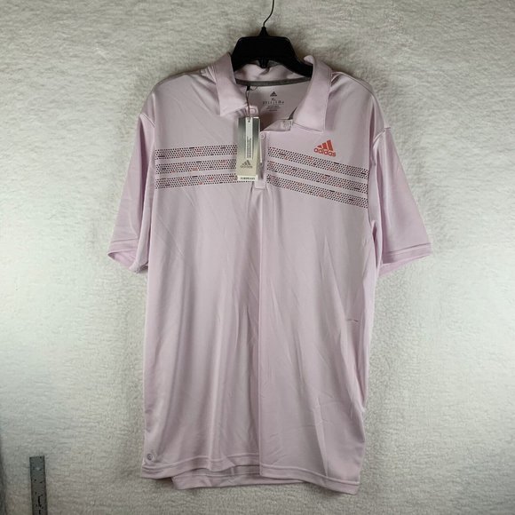 Adidas Golf Polo Shirt Men's X-Large Pink Chest Print Short Sleeve Collared 6649 - Picture 1 of 9